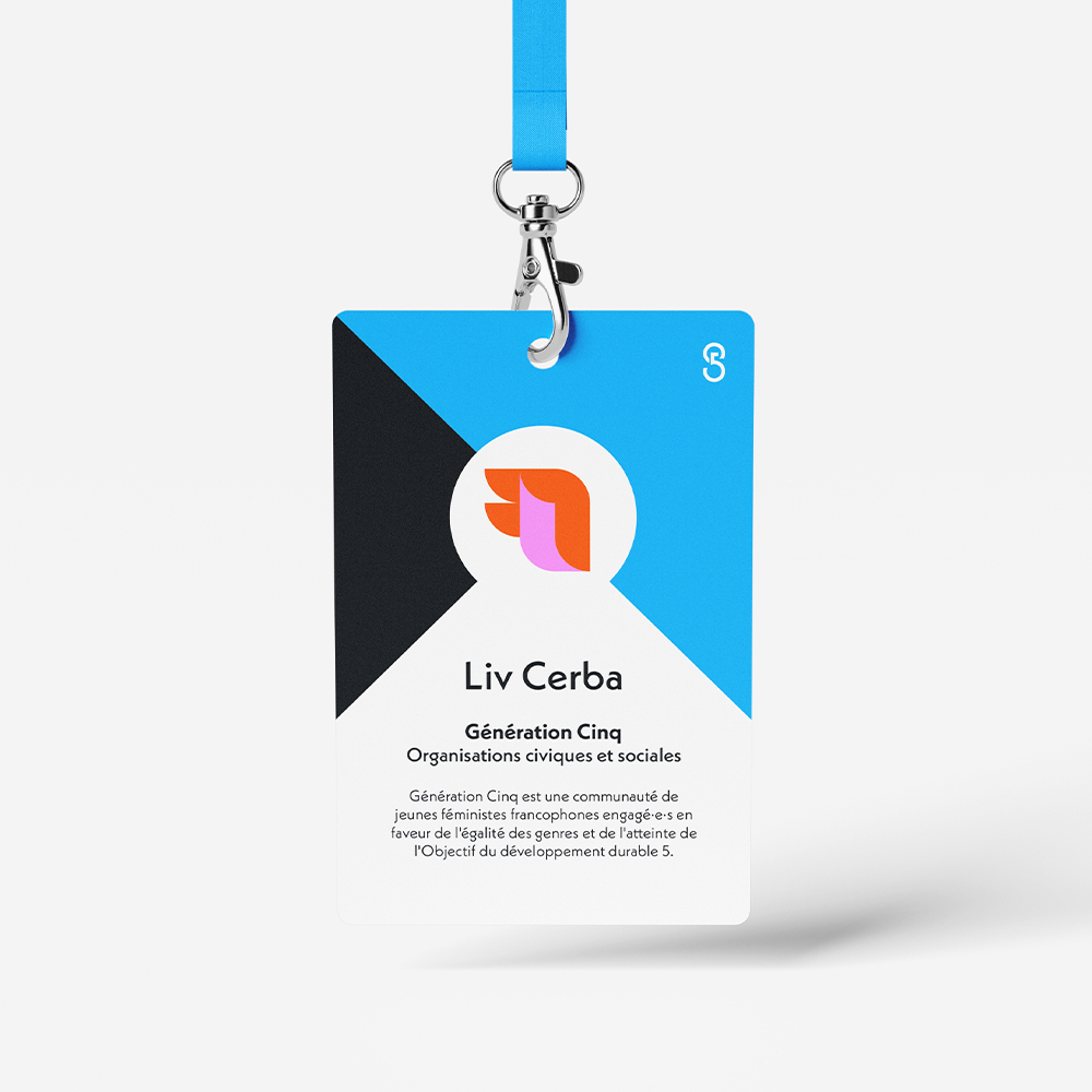 Création badge pour conférence organisme féministe Génération Cinq